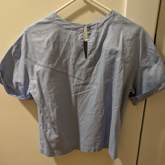 Blue Cotton J. Crew Top - Picture 2 of 3